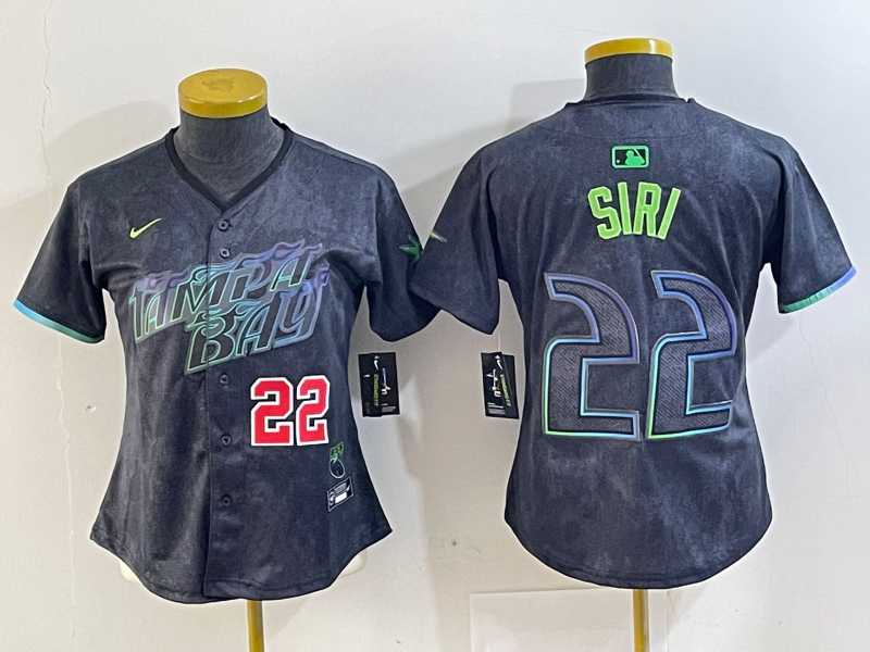 Womens Tampa Bay Rays #22 Jose Siri Number Charcoal 2024 City Connect Limited Stitched Jerseys